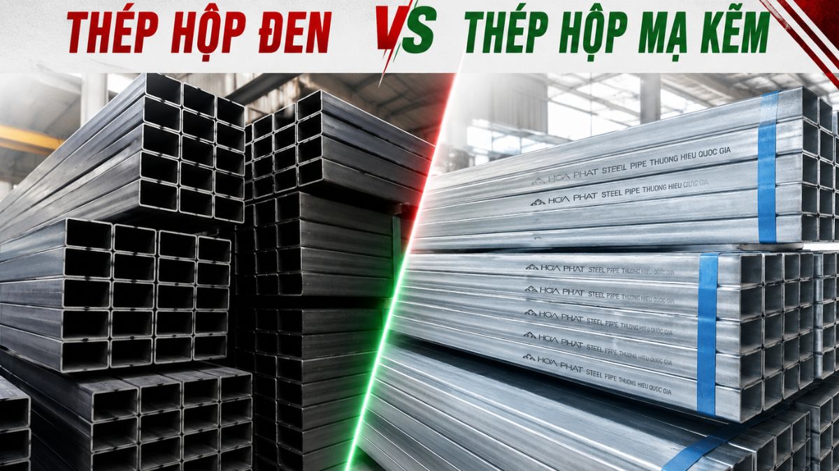 So sánh thép hộp đen và mạ kẽm Hòa Phát